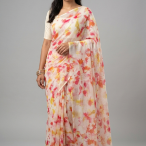 Multicolor Abstract Printed Sequin Soft Net Fabric